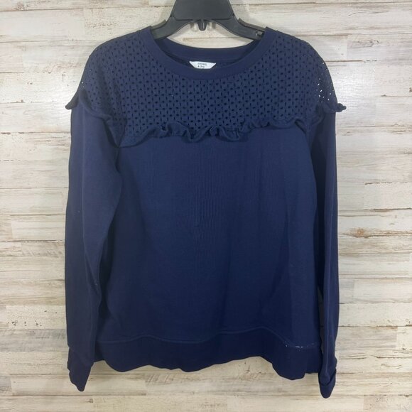 crown & ivy Tops - Crown & Ivy Navy Blue Sweatshirt Size XL